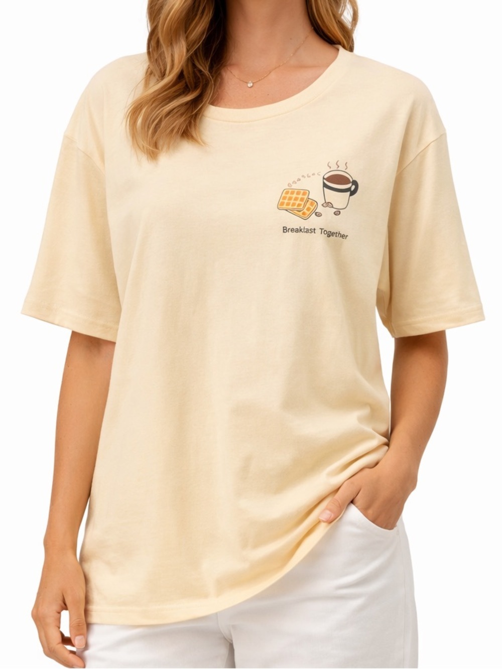 185. NWT BREAKFAST TOGETHER YELLOW CLASSIC GRAPHIC TEE XL